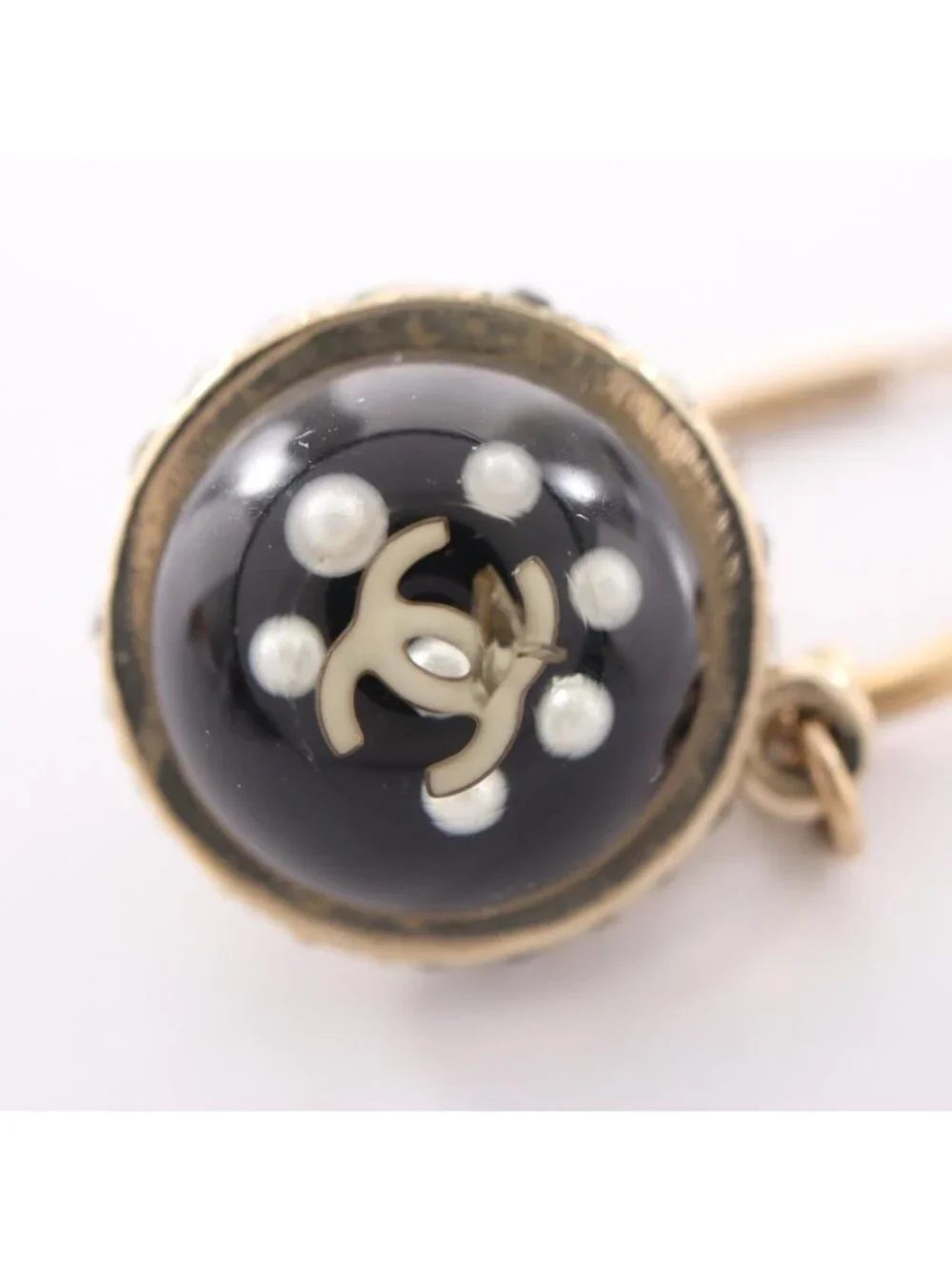 Chanel Necklace 10c CC Logo Earrings 2 Point Set